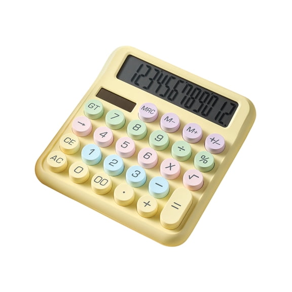 Solar Calculator with 12-Bit Large Display, Dual Power Solar and Battery, Portable Scientific Calculator for Home, School, and Office Use