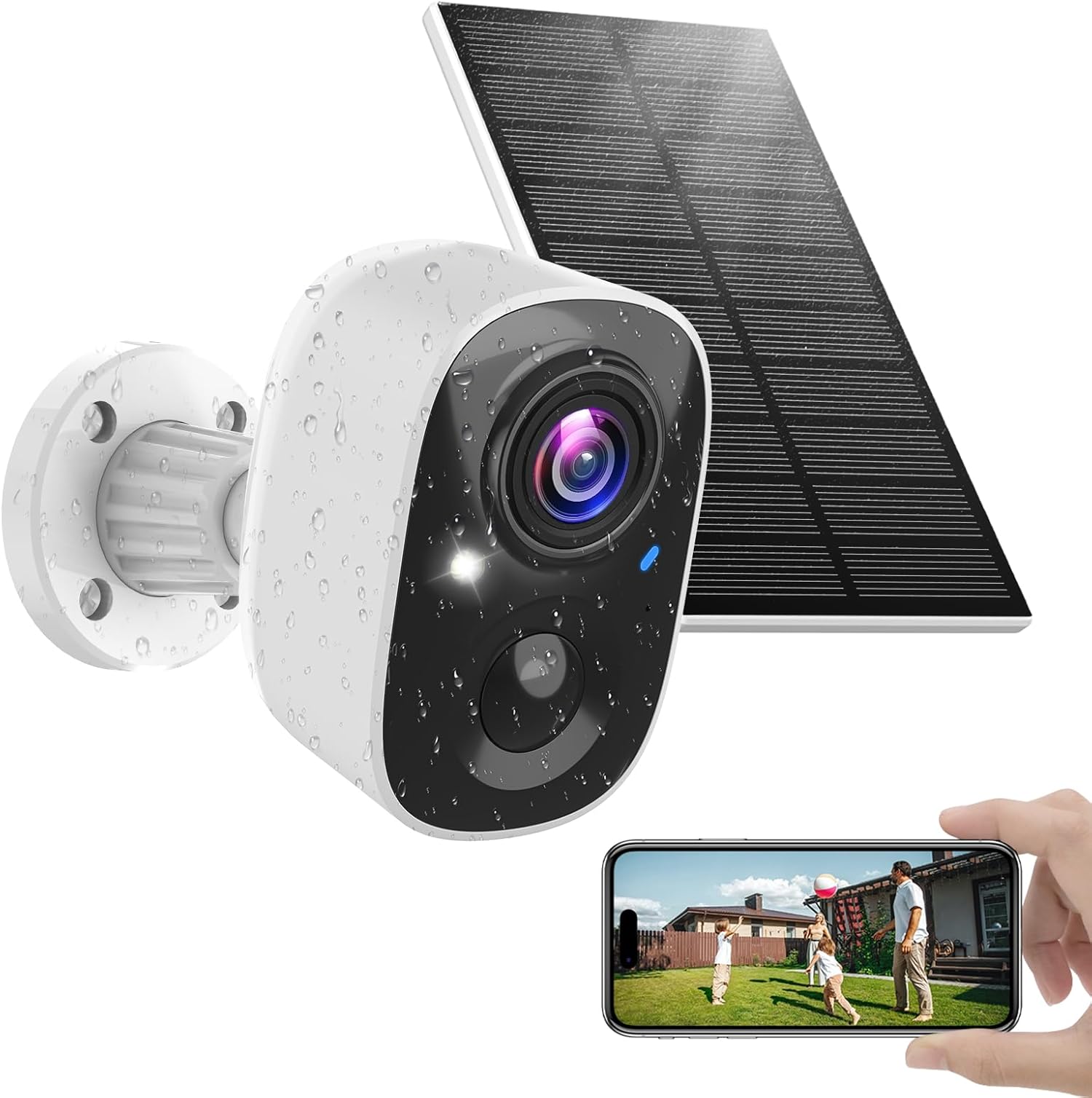 Solar Camera Outdoor , 2.4GHz Camera with AI Motion Detection, Cameras ...