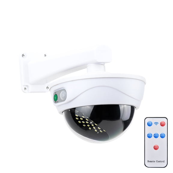 Solar Camera Style Security Light Outdoor, Motion Sensor Detection Lamp With Flashing Indicator And Adjustable Mounting Bracket For Home Garage Yard Surveillance Simulation Lighting