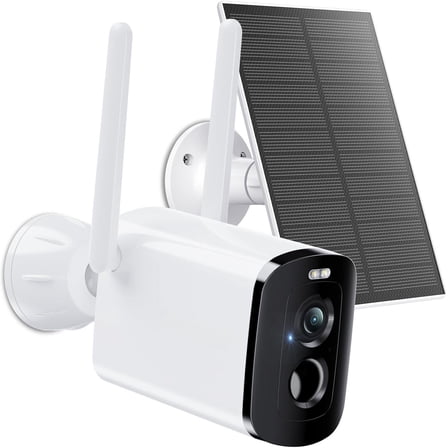 Solar Cameras Outdoor, Camera for , Front Door, Yard & Garage, No Wiring, Color Night Vision, 2.4GHz WiFi, 2-Way Talk, Spotlight & Siren, IP66/Alexa/Cloud