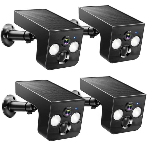 Solar Cameras Outdoor, Solar WiFi Camera, IP65 , AI Motion Detection, Color Night Vision, Cloud & SD Card Storage, Outside Cameras for 4 Pack