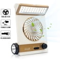 thumbnail image 1 of Solar Camping Fan Portable Fan Rechargeable With Led Light Flashlight Handle Desk Table Fan For Office Home Picnic Travel, 1 of 8