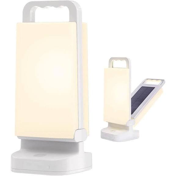 Solar Camping Lantern 6000mAh, USB Rechargeable Camping Light & Power Supply, Dimmable LED Night Lamp with Up to 80Hrs Runtime, Survival Gear for Emergency, Hurricane, Hiking & Outdoor, Indoor Use