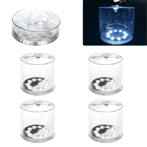 Solar Camping Lantern, LED Camping Lights, 75 Lumens 4 Modes, Camping Gear, Collapsible Portable Solar Inflatable Light for Hiking, Backpacking, Emergency (4 Pack)