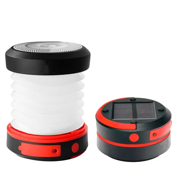 Solar Camping Lantern - LED Lanterns for Power Outages,Camping Lights,Emergency Flashlight - Collapsible Lamp,Rechargeable W/ Solar or Plug