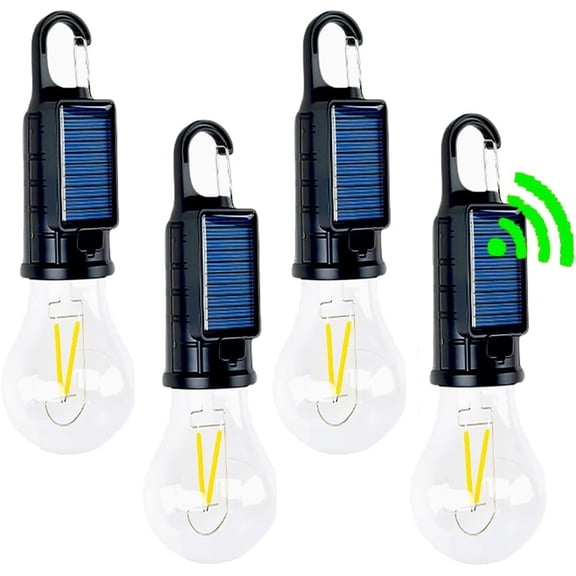 Solar Camping Lantern, Portable LED Camping Light with Light Sensor, USB Rechargeable Tent Light, Dusk to     Light for Outdoor Hiking Backpacking Patio Warm White 4 Pack