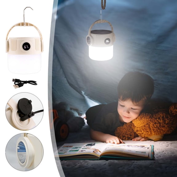 Solar Camping Light - 500 Lumens Rechargeable Lantern for Tents, USB Powered Waterproof Emergency Light for Outdoor Adventures