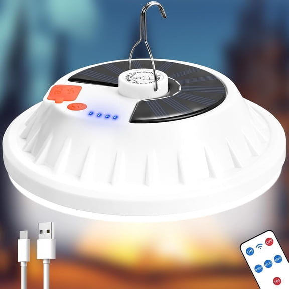 Solar Camping Light with Remote 6000LM, Rechargeable Light Portable LED for , Tent Canopy Lights Solar Camping Lanterns for Power Outages, , Hurricane