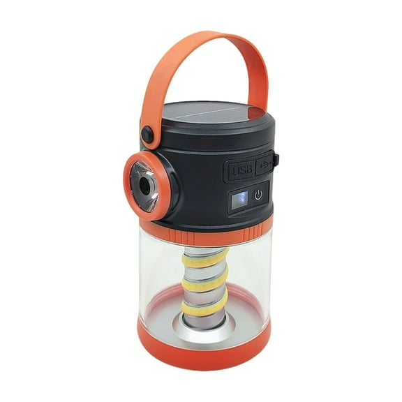 Solar Camping Light with Digital Display USB Charger Emergency Power Bank for Outdoor Backpacking Travel Portable for Hiking and Campsite Needs
