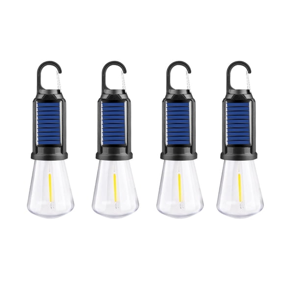 Solar Camping Lights Outdoor Warm Bulb String Lighting, Portable Rechargeable LED Ambient Weatherproof Garden Party Decor