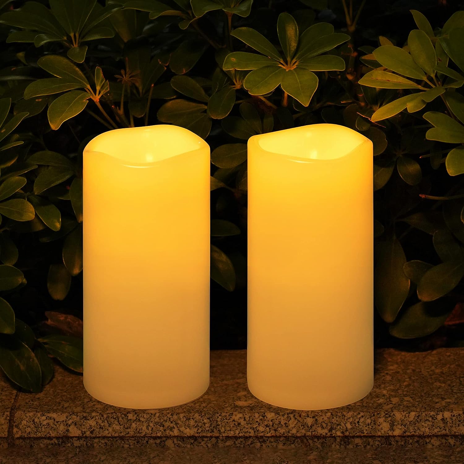 Solar Candles Outdoor Waterproof 3" x 6" Flickering Flameless LED