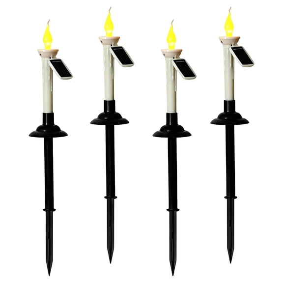 Solar Candles Outdoor Waterproof Halloween Decorations 18.3 Inch Taper, Flameless Solar Lights LandsLighting for Garden Yard Patio, Pathway and Outdoor Party Displa