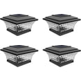 thumbnail image 1 of Solar  Cap Lights Outdoor  Lighting Deck Fence Cap Light Two Light Modes Warm White/Bright White Suitable for 4x4 Wooden Posts Black 4PK, 1 of 7