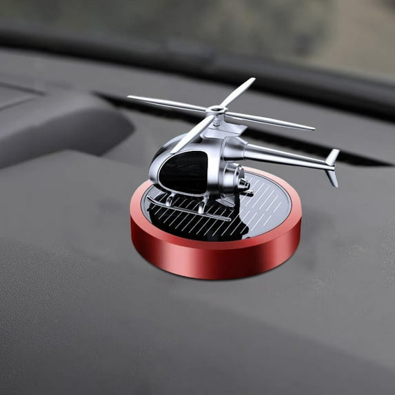 Solar Car Air Decoration Shaped Design Rotation Small Auto Interior Ornament for Car Vehicles Home Desk Ornament Red