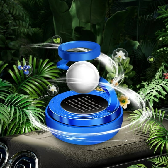 Solar Car Air Freshener Powered by Solar Energy | Long-Lasting Car Perfume Deodorizer | Natural Essential Oils, Silent Operation, Elegant Modern Design | Odor Removal for Car Interior