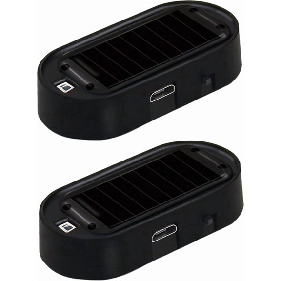 Solar Car Alarm Light, Compact Anti-Theft LED Flashing Security Warning Lamp for Vehicle Dashboard