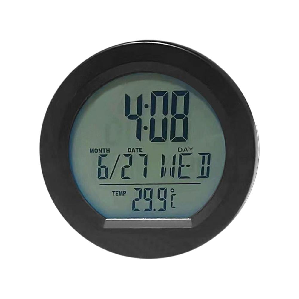 Solar Car Clocks Dashboard Thermometer Automotive Electronic Watch Led ...
