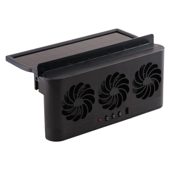Solar Car Exhaust Fan, 3-Outlet Vehicle Ventilator for Cooling & Odor Elimination, Portable Auto Vent Radiator, Triple Fan System, 180° Wide-Angle Suction, Eco-Friendly, White