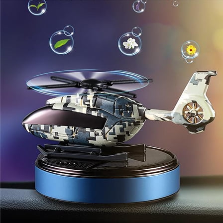 Solar Car Perfume Diffuser, Auto Rotating Aircraft Aromatherapy Air Freshener, Car Interior Accessories with Long Lasting Fragrance, Odor Eliminator for Vehicle Dashboard Decoration