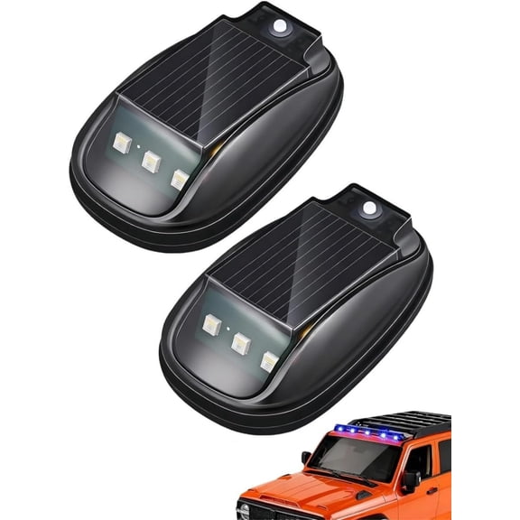 Solar Car Roof RGB Strobe Light with Remote Control,8 Colors Wireless LED Smart Sensing Marker Light,Waterproof No Drilling Interior Car Lights ,Night Driving