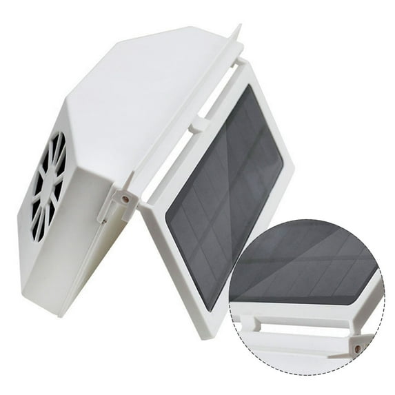 LEDMOMO White ABS Solar Powered Car Window Fan for Cooling and Exhaust