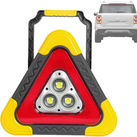 Solar Car Warning Triangle Light – Portable LED Work Light with Adjustable Brightness, Build, Easy Setup | Perfect for Signaling, Road Safety, Vehicle Maintenance, Truck Drivers