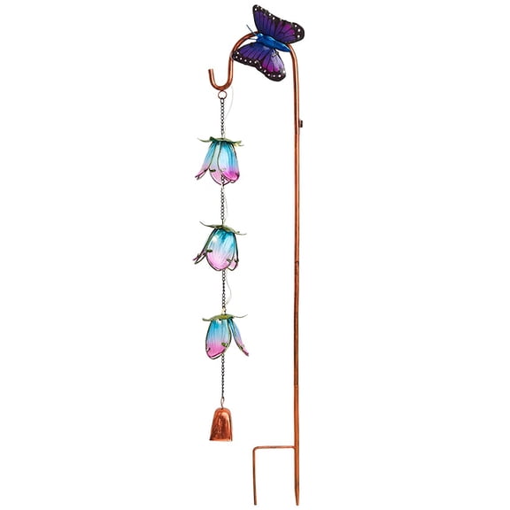 Cascading Flower Solar Garden Stake - Butterfly or Hummingbird