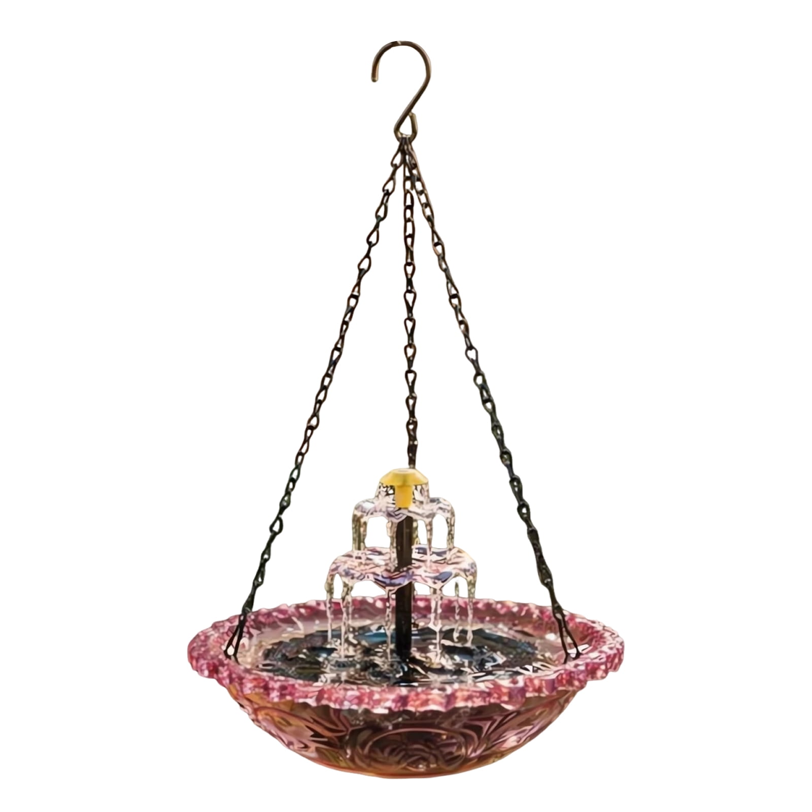 Solar Cascade Hanging Bird Bath Fountain,18*9in Outdoor Hanging Bird Bath with Solar Fountain, Large Hanging Birdbath with Flowing Water for Garden Yard Patio Backyard Decoration