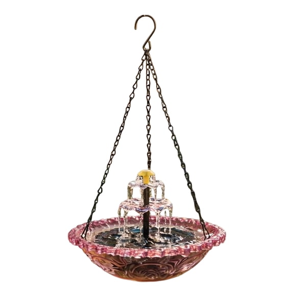 Solar Cascade Hanging Bird Bath Fountain,18*9in Outdoor Hanging Bird Bath with Solar Fountain, Large Hanging Birdbath with Flowing Water for Garden Yard Patio Backyard Decoration