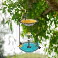 thumbnail image 1 of Solar Cascade Hanging Bird Bath Fountain, Double Layer Outdoor Hummingbird Bath with Feeder, Solar Powered Birdbath Water Kit, Decor for Patio Yard Garden, 1 of 6