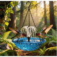 thumbnail image 1 of Solar Cascade Hanging Bird Bath Fountain, Solar-Powered Cascading Water for Hummingbird Bath, Waterfall Style Outdoor Water Fountain with Hanging Bowl for Garden & Backyard(Purple,B), 1 of 9