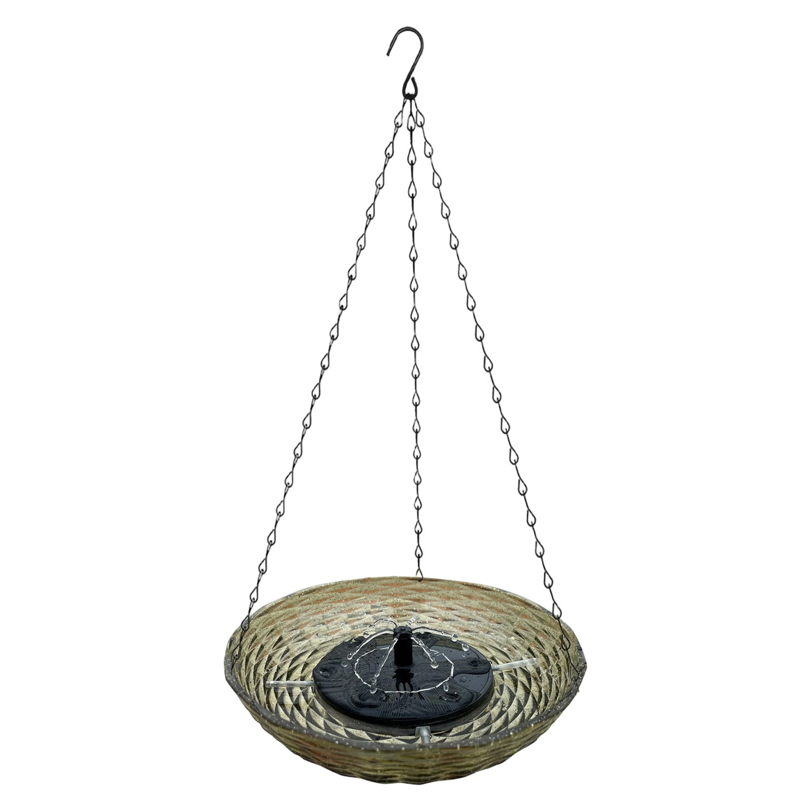 Solar Cascade Hanging Bird Bath Fountain with Solar Powered Pump, Hanging Solar Bird Bath Bowl for Outdoor Garden Backyard Patio Lawn, Wildlife Feeder Bird Feeder for Outdoors
