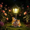 thumbnail image 1 of Solar Cat Statue Garden Light, Glowing Welcome Decor, Resin Animal Ornament for Patio, Porch & Yard, 1 of 9
