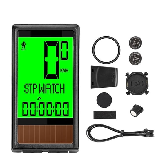Solar Cell 5 Languages Wireless Bike Computer Auto ON/OFF Cycling Speedometer Odometer Waterproof Backlight Bicycle Stopwatch