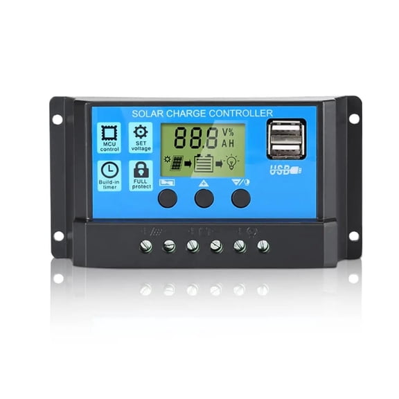 Solar Char Controller MPPT 10A 20A 30A 40A 50A 60A LCD Display 12V 24V AUTO Dual USB Solar Char And Dischar Controller