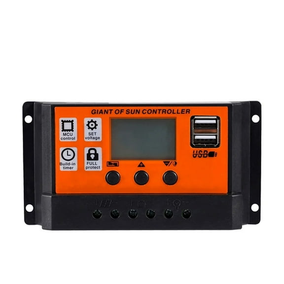 Solar Charge Controller 10A/30A/60A/80A/100A Automobile Solar Panel LED Display Dual USB 5V Solar Panel Battery Charge Regulator ,Stable & Reliable - 10A_S