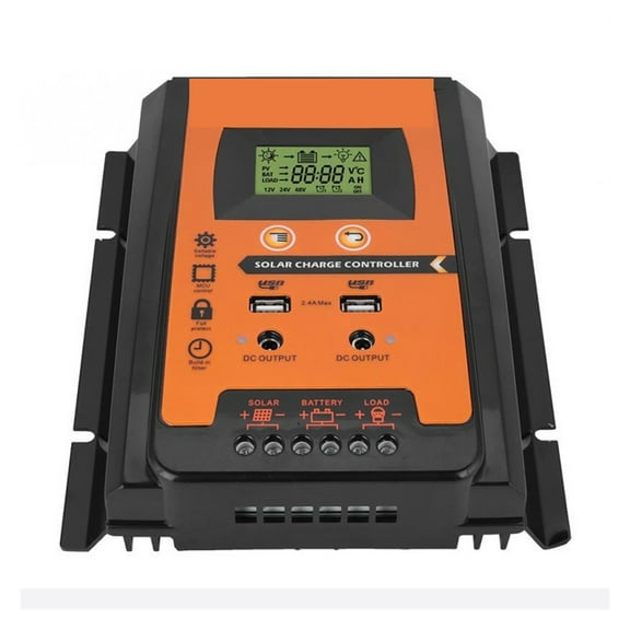 Solar Charge Controller 12V 24V 30A 50A 70A PWM Solar Charge Controller Solar Panel Battery Regulator Dual USB LCD Display ,High-Efficiency - 30A_A