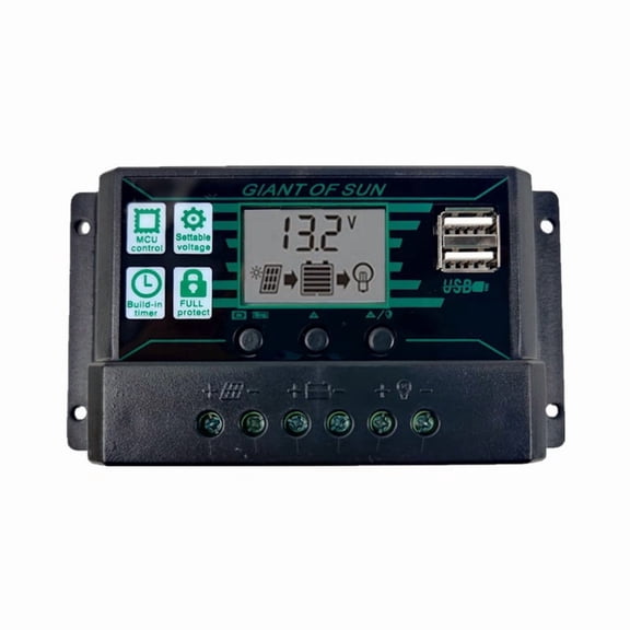 Solar Charge Controller 12V 24V Solar Panel PV Controller for Lifepo4 Lithium GEL Lead Acid Battery 80A,1 * Solar Panel Charge Controller,Black & Green