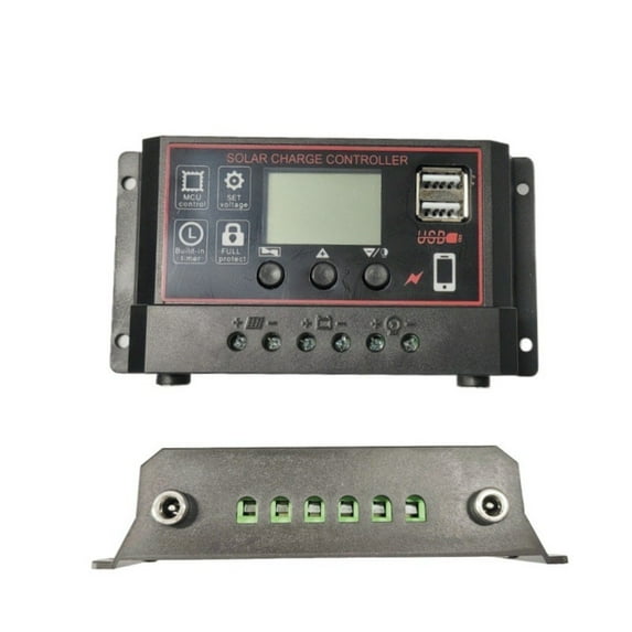 Solar Charge Controller With Dc Port Black With Dual Usb For Solar Power