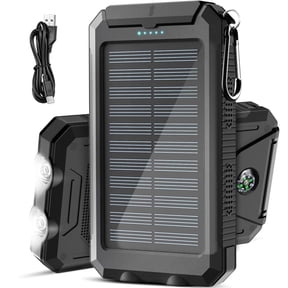 Solar Charger, 36800mAh Solar Power Bank, Waterproof External Backup Battery Power Pack with USB C Input/Output/LED Flashlights Compatible with iPhone, Samsung, iPad, Suitable for Outdoor, Camping