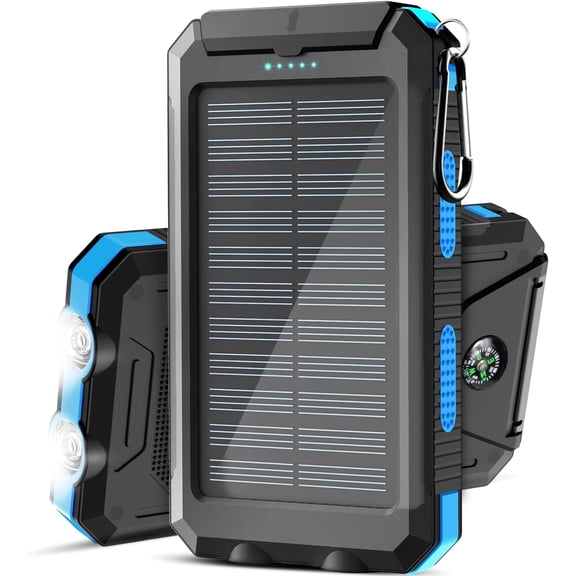 Solar Charger, 38800mAh Power Bank, Waterproof External Backup Battery Pack with USB C Input/Output/LED Flashlights Compatible iPhone, Samsung, iPad, Suitable for Outdoor, Camping