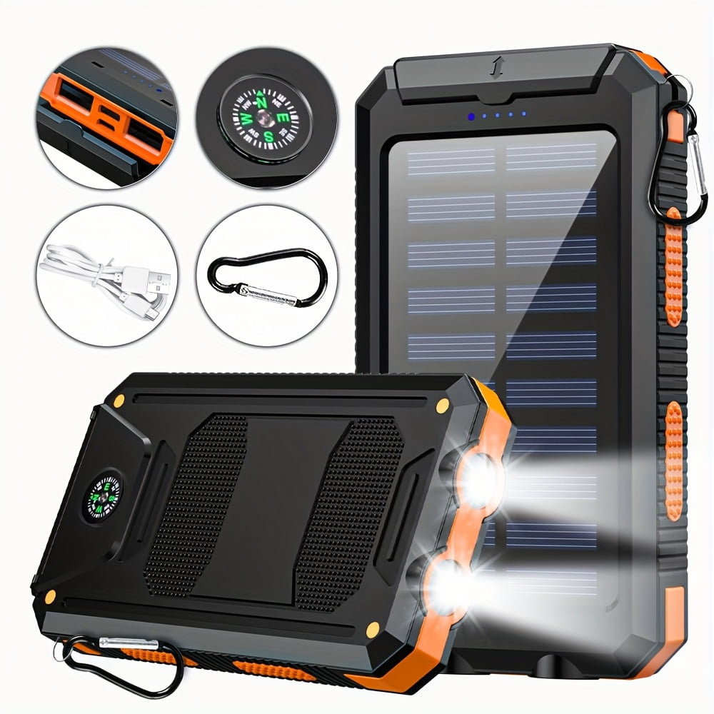 Solar Charger-40000mAh Solar Charger Power Bank -Portable Solar Phone Battery Panel Charger, QC3.0 Dual USB Port Battery Pack Charger Portable For All Cell Phones & Electronic Devices- Long Lasting