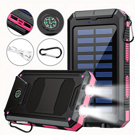 Solar Charger-40000mAh Solar Charger Power Bank -Portable Solar Phone Battery Panel Charger, QC3.0 Dual USB Port Battery Pack Charger Portable For All Cell Phones & Electronic Devices- Long Lasting