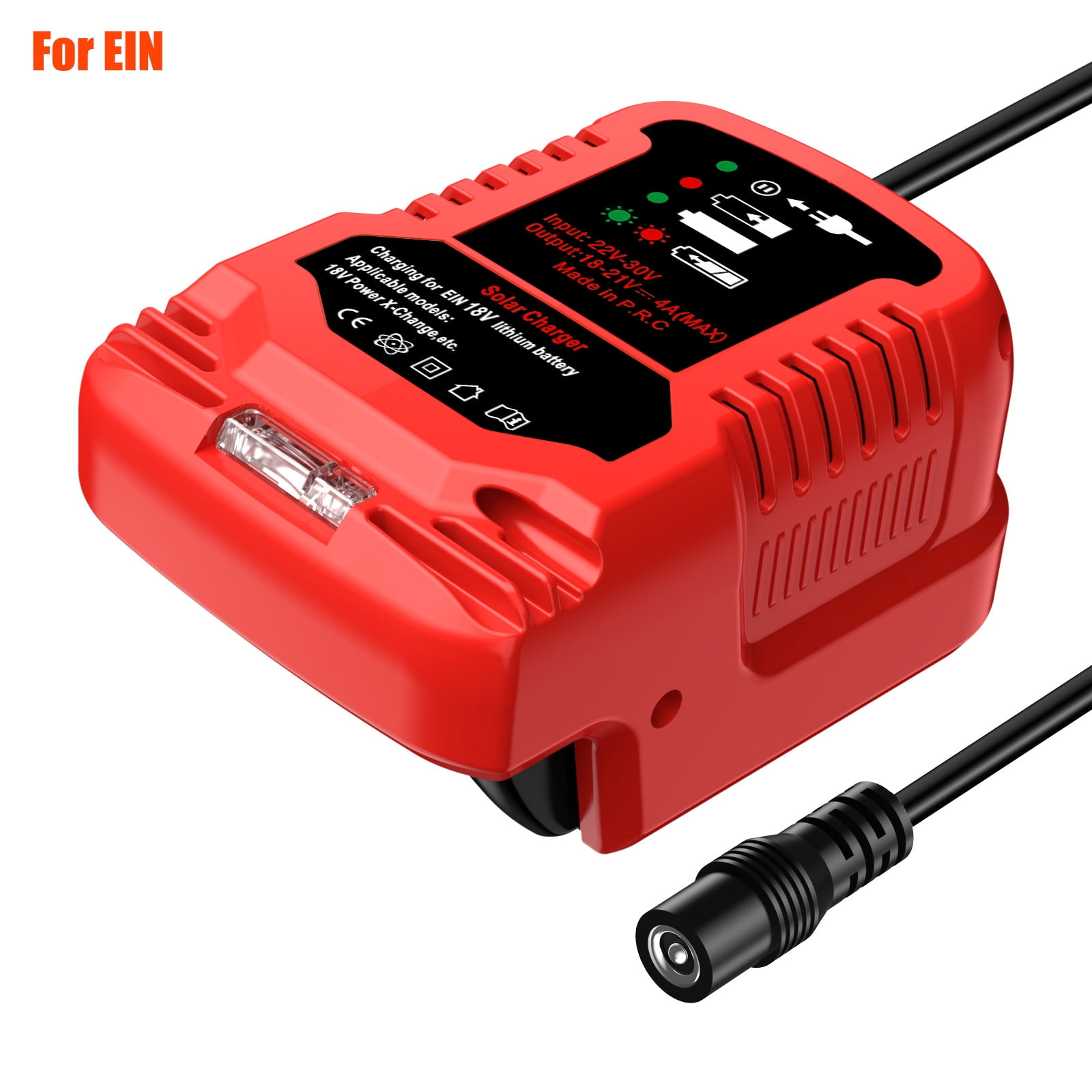 Solar Charger Portable Cordless Tool Battery Charger Compatible for Ein*hell 18V Li-ion Batteries for Solar Panels