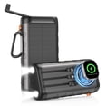 thumbnail image 1 of SOLPOWBEN 59800mAh Solar Power Bank, Portable 3-in-1 Wireless Charger, 20W Fast Charging External Battery Pack with Hand Crank, 6 Outputs, Dual Flashlight for Hiking Camping Essentials, 1 of 10