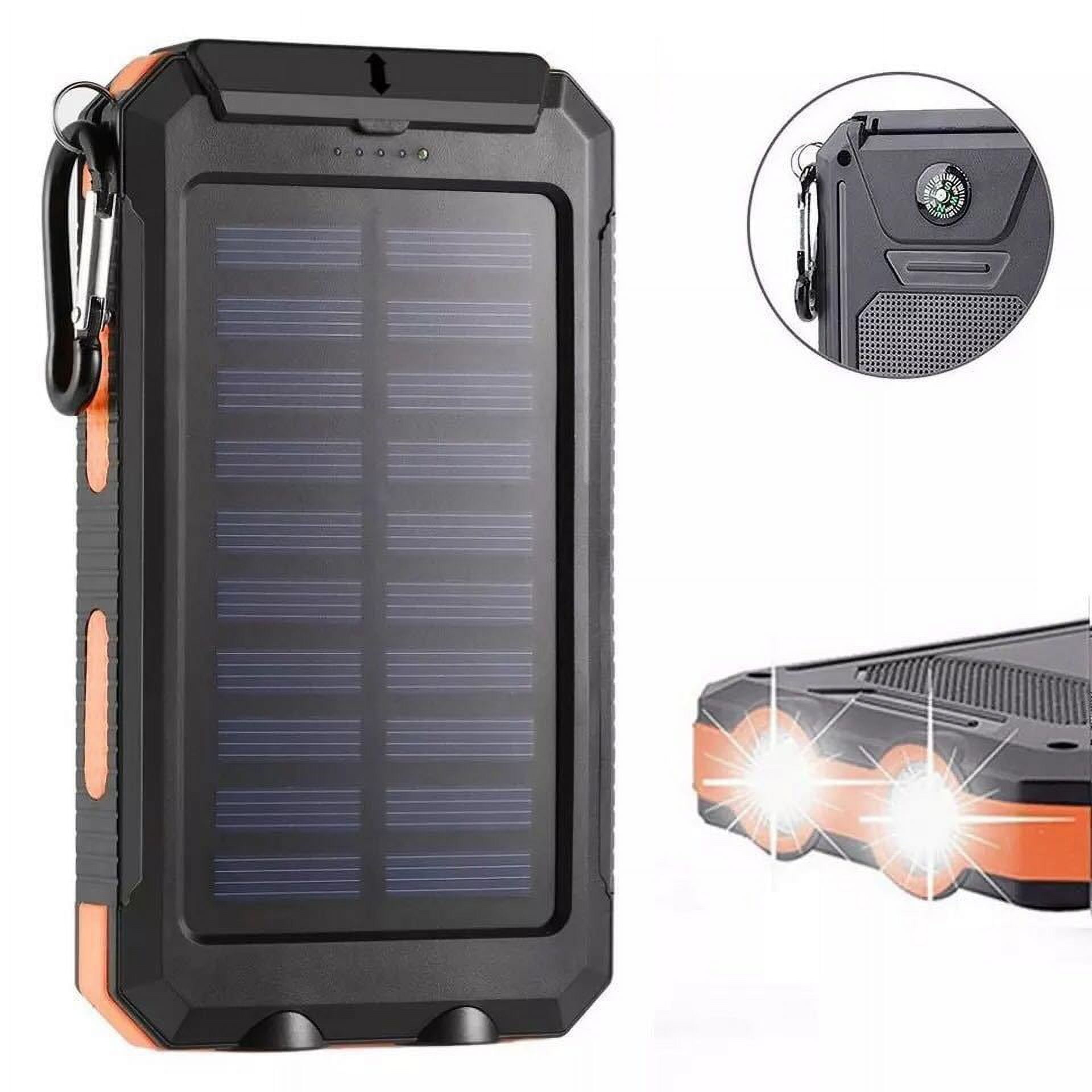 Foldable Solar Power Bank 20000mAh with 3 Solar Panel Qi Wireless