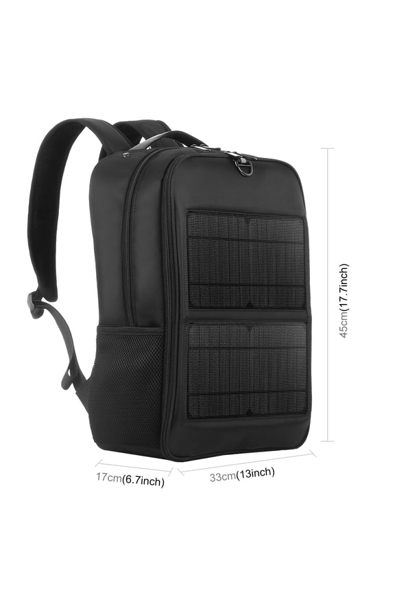 Solar Charging Backpack 14W With USB Port, Theft Proof Laptop Backpack 20L Water Resistant, Travel Hiking College Backpack For Men & Women (Black)