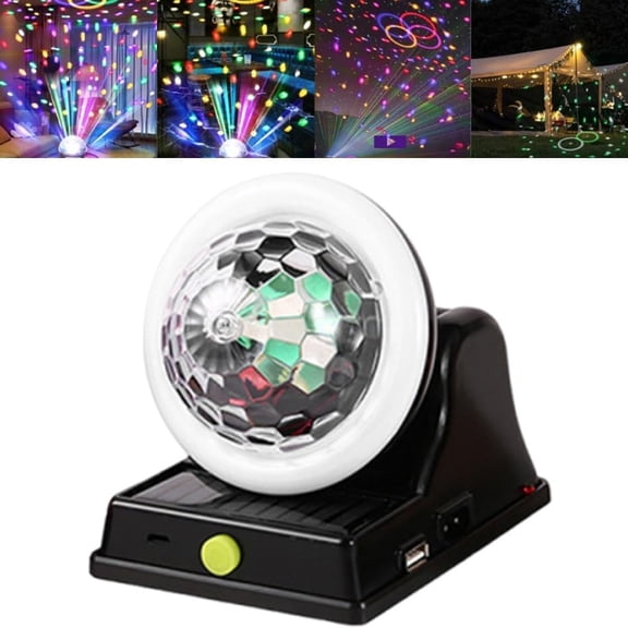 Solar Charging Colorful Magic Ball RGB Atmosphere Light, Multi Colors LED Atmosphere Disco Stage Light, Solar Color Spot Lights for Garden, Party, Wedding, Xmas, Outdoor/Indoor Decorations