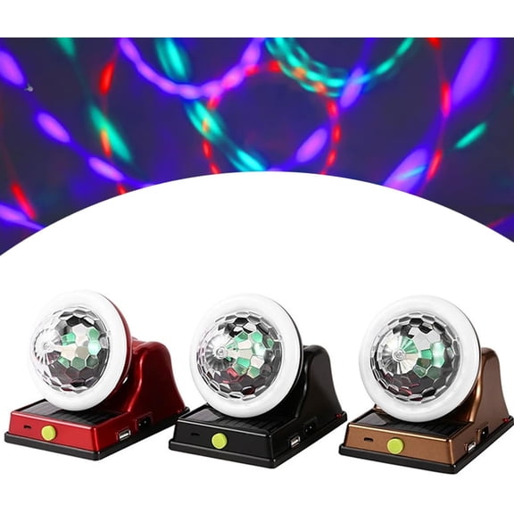 Solar Charging Colorful Magic Ball RGB Atmosphere Light, Solar-Powered Disco Light, Multi Colors LED Atmosphere Disco Light for Garden, Party, Wedding, Outdoor/Indoor Decorations (Mix)