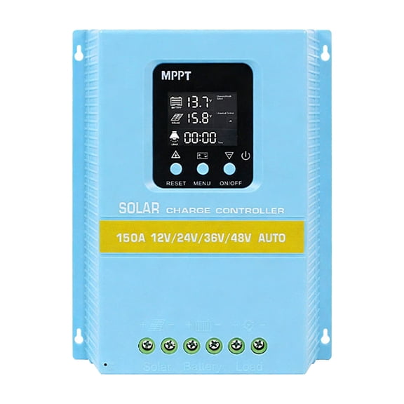 Solar Charging Controller LCD Display 12V/24V/36V/48V Auto Solar Panel Charging Regulator with Backlight Display Enduring